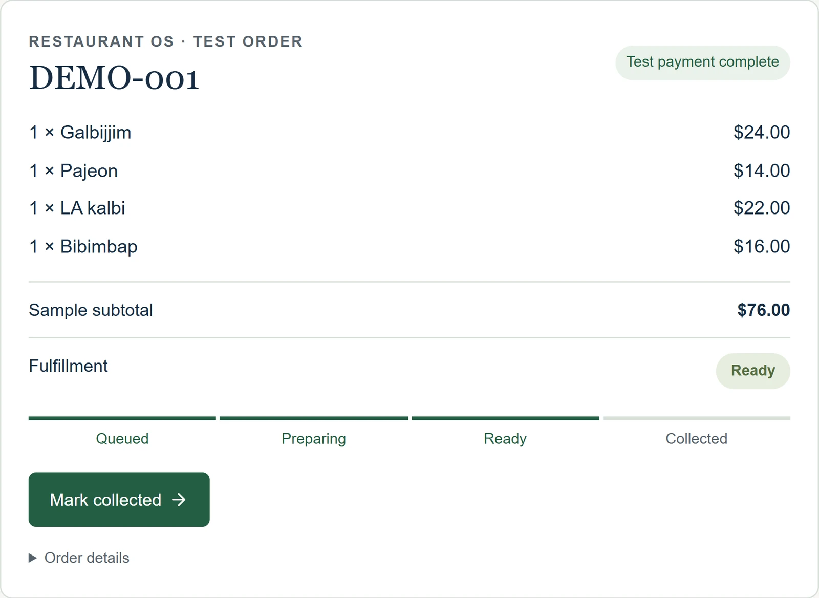 Ordering & team — actual proposal or local sample interface